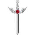 Ruby Dagger Necklace - Sterling Silver
