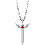 Ruby Dagger Necklace - Sterling Silver