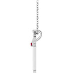 Ruby Dagger Necklace - Sterling Silver
