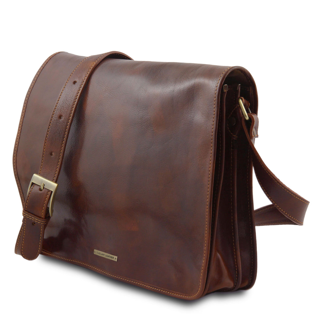 MESSENGER DOUBLE Crossbody Leather bag