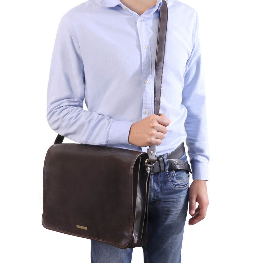 MESSENGER DOUBLE Crossbody Leather bag
