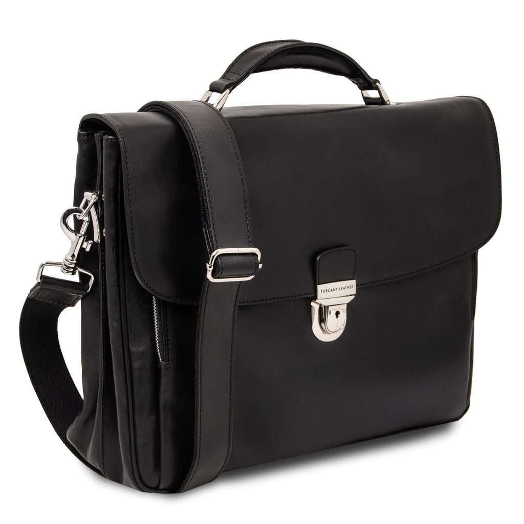 ALESSANDRIA LEATHER MULTI COMPARTMENT LAPTOP BRIEFCASE
